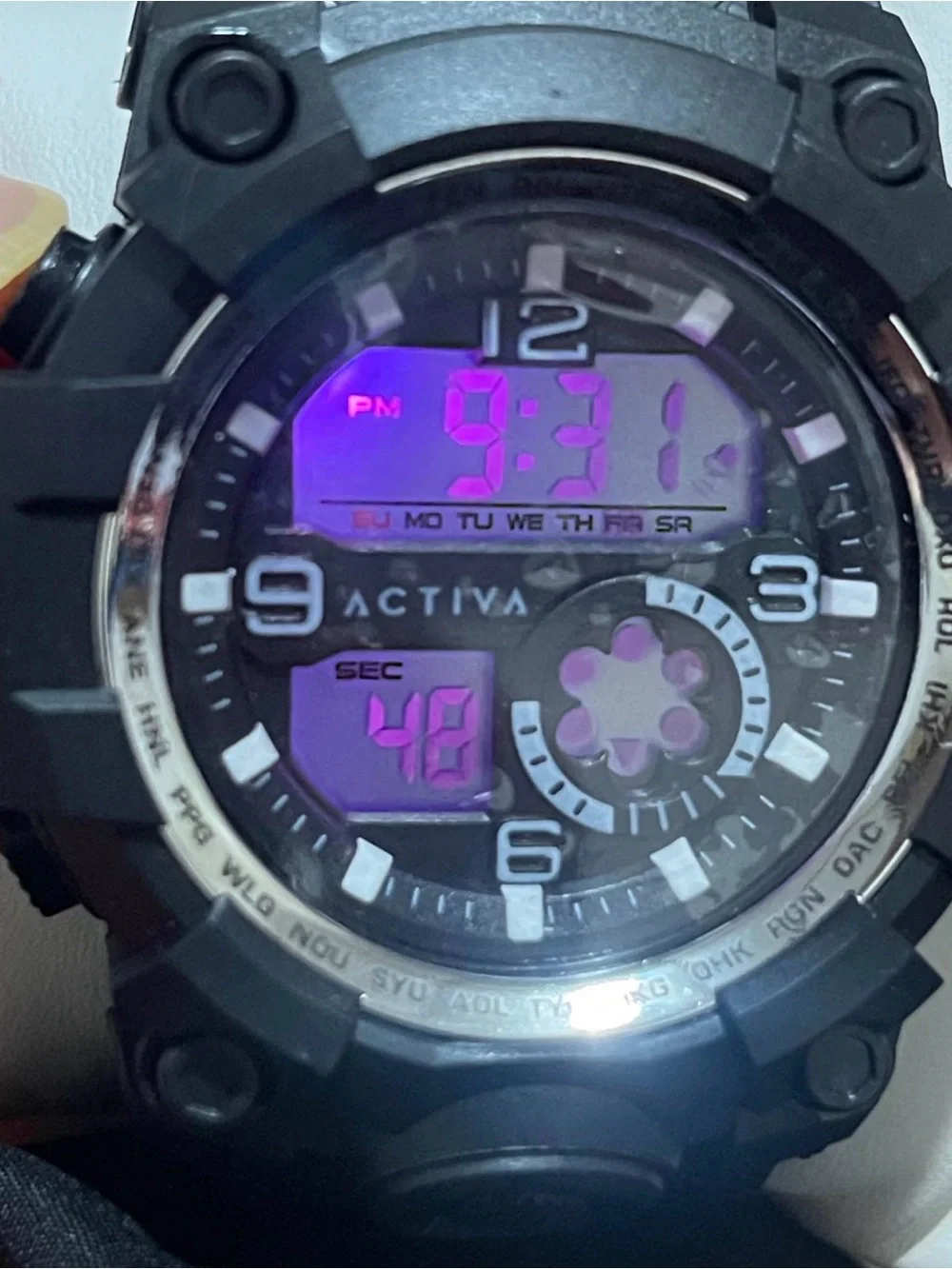 Activa Endurance X Invicta Men's Digital Watch - 54.5mm. Black with white